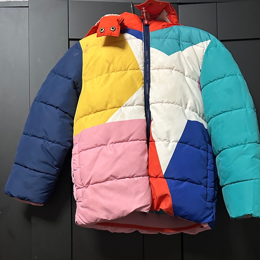 Colorblock Star Puffer Jacket - Kids - Multicolor